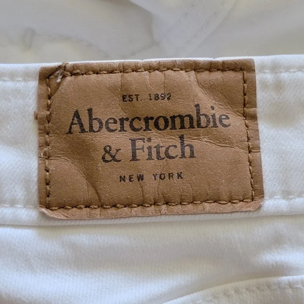 Abercrombie & Fitch Super Skinny White Denim Jeans